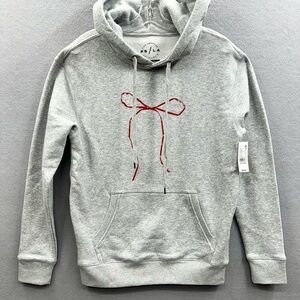 NWT Pacsun PS/LA Red Bow Hoodie Women’s XS/S Gray Pullover Sweatshirt